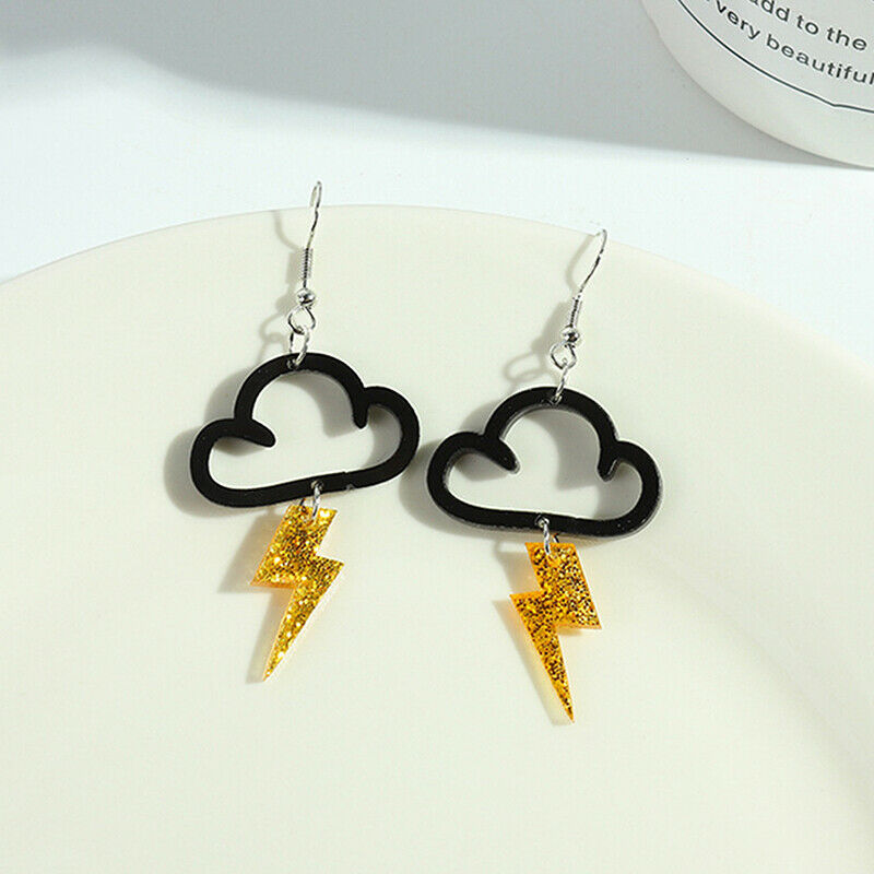 Fashion Lychee Acrylic Cute Cloud Lightning Earrings Women Girls Fashion .l8