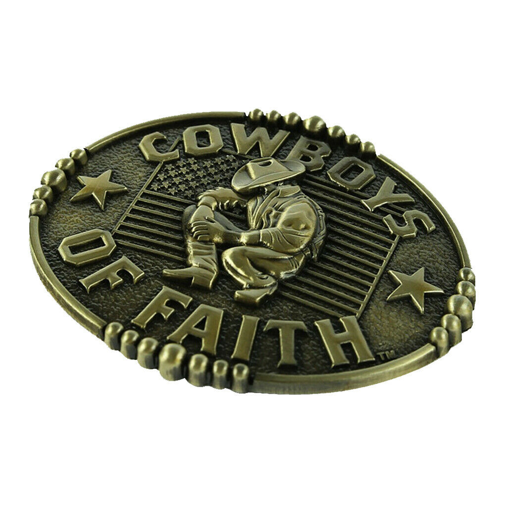 2x COWBOYS OF FAITH Western Hip Hop Belt Buckle for Men's Accessories Gifts