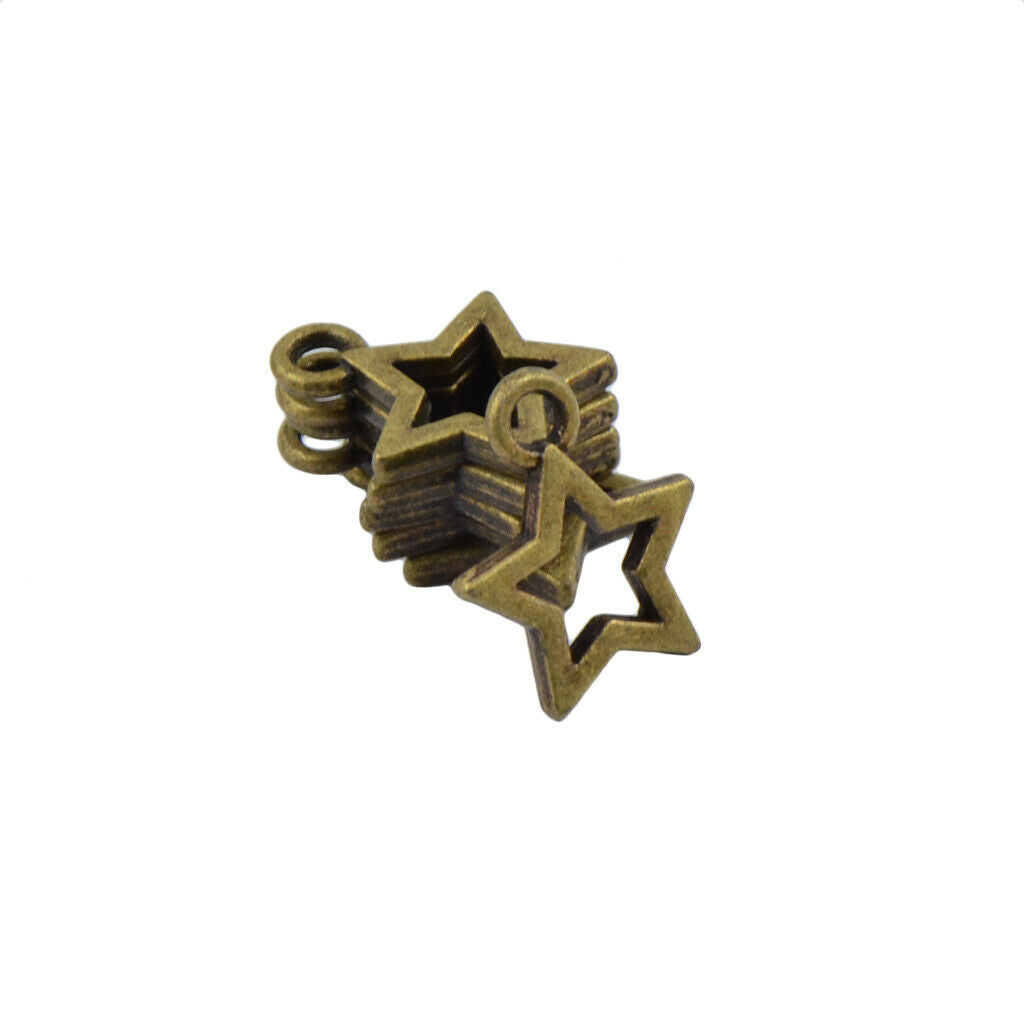 100pcs Bronze Tone Stars Charms Pendants DIY Jewelry Accessories Earrings