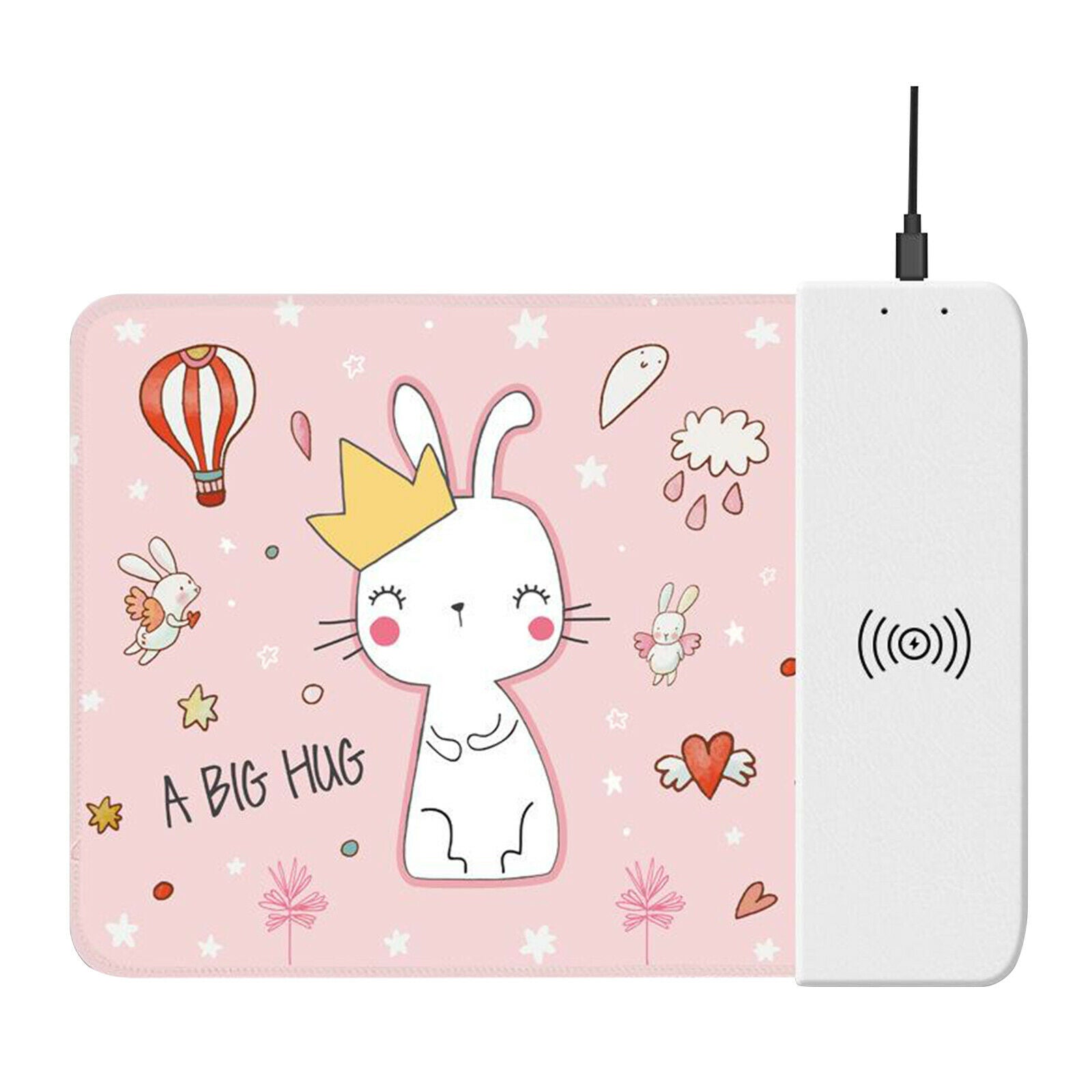 Elegant 10W Wireless Qi Certified Fast Charger Mouse Pad Rabbit