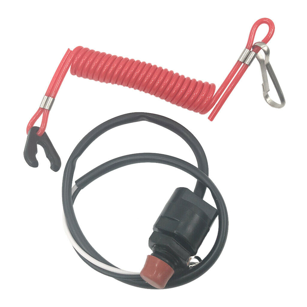 Engine Stop Kill Stop Switch & Safety Tether Lanyard for Boat Outboard Motor