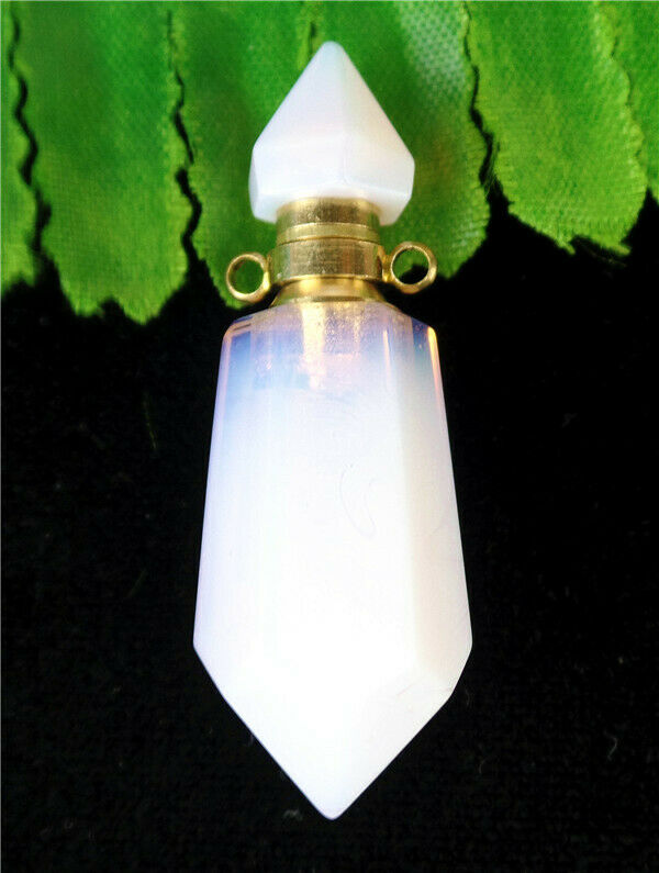 43x12mm Pink Moonlight Handmade Glass Hexagonal Perfume Bottle Pendant HL78277