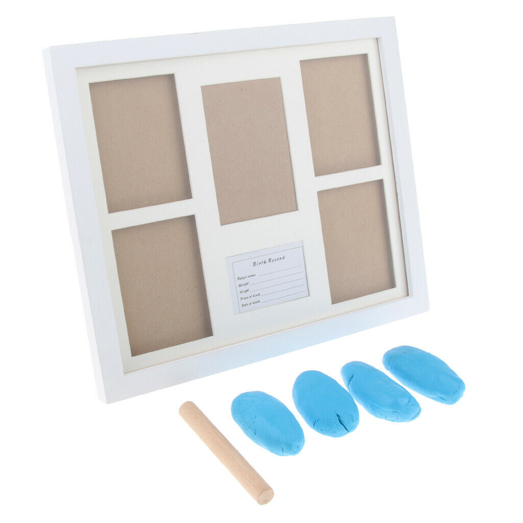 Baby Photo Frame Handprint Footprint Touch Ink Pad Pictures Frame Blue