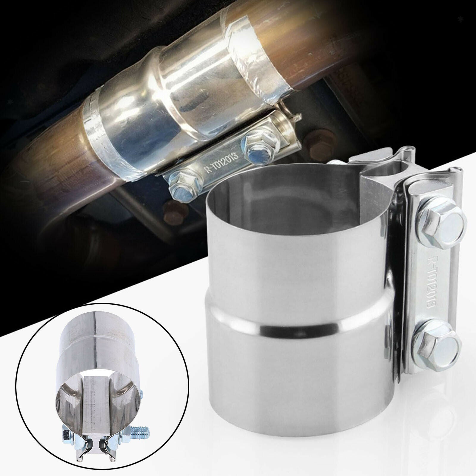 3 inch overlap joint exhaust sleeve band clamp for OD-ID pipes