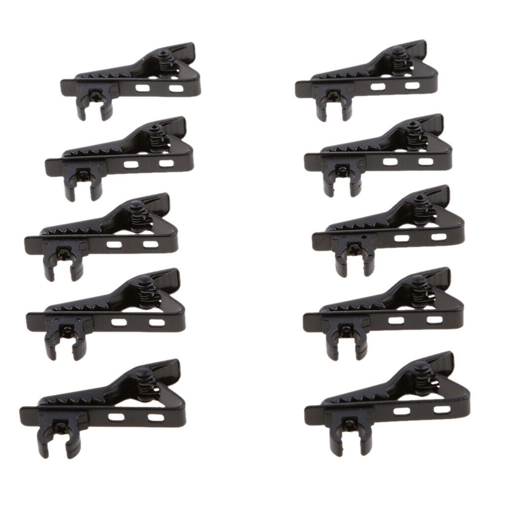 10 Pieces Portable Microphone Lapel/ Lavalier Tie Mic Metal Clip Holder 8mm