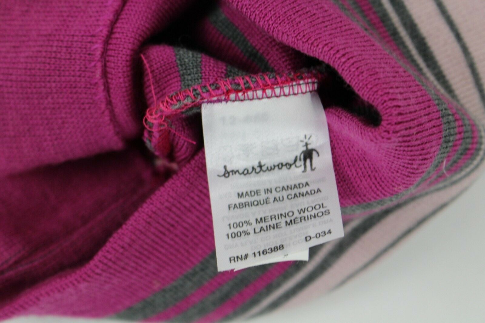 Girls Youth SMARTWOOL Beanie Pink Fuschia Striped Tassle Pom Pom Merino Wool