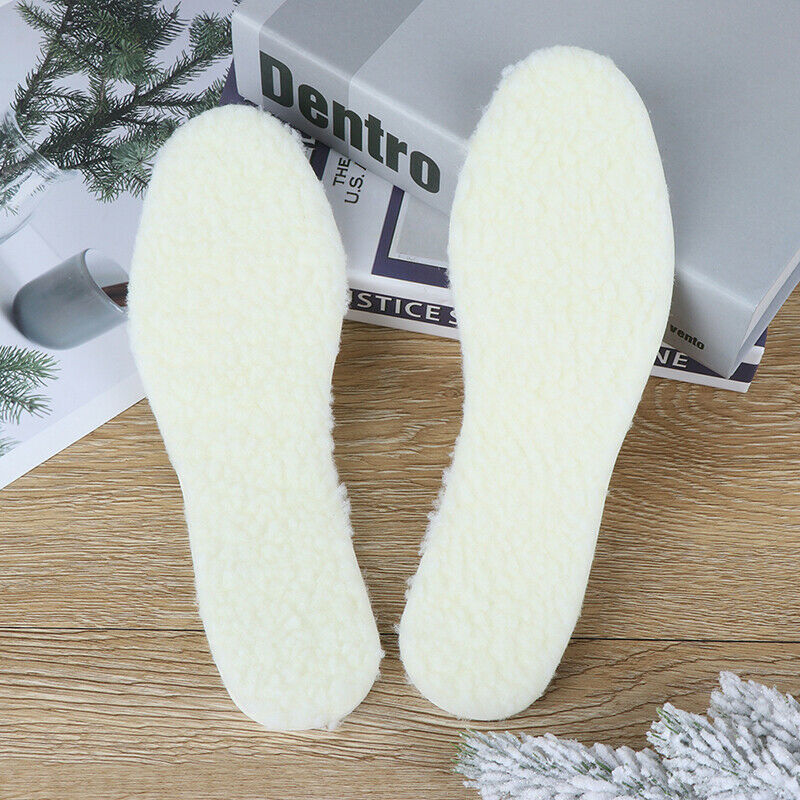 1 Pair Winter Wool Warm Latex Insole Kids Sweat-absorbent Breathable Insoles.DD