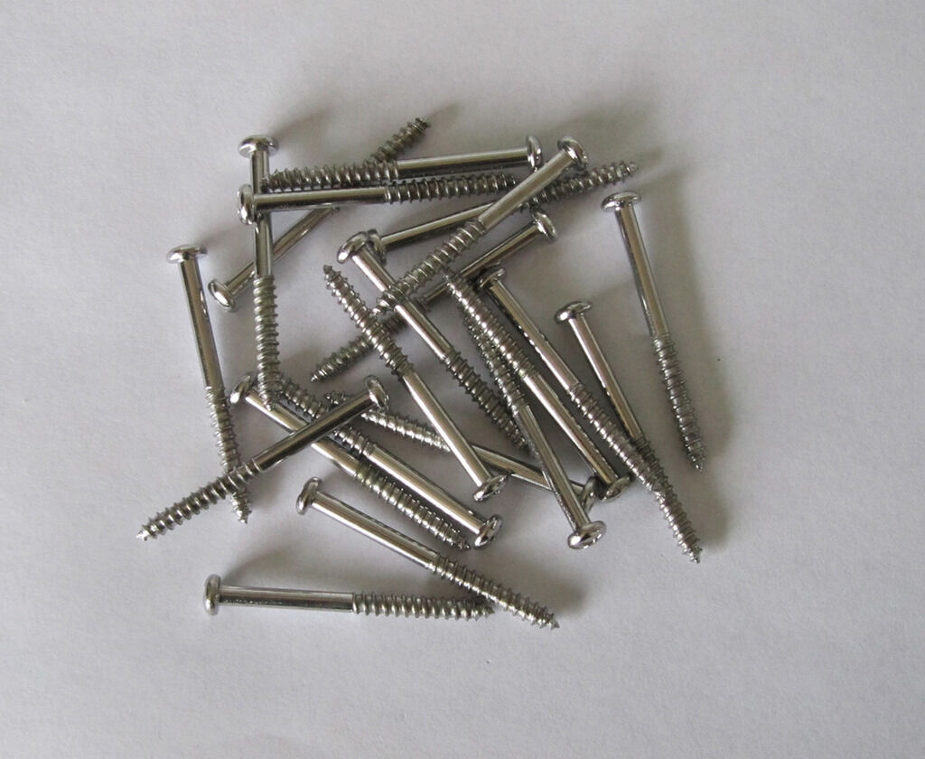 50pcs Chrome Bass Pickup Mounting Screws for P Bass Jazz J Bass and P90 Pickups