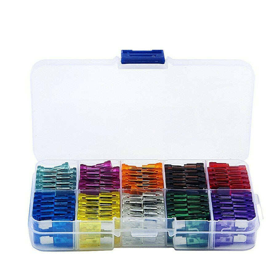 110x Mixed Mini Blade Fuse Standard+Small 2-35 AMP Insurance Car  Fuse Kit w/Box