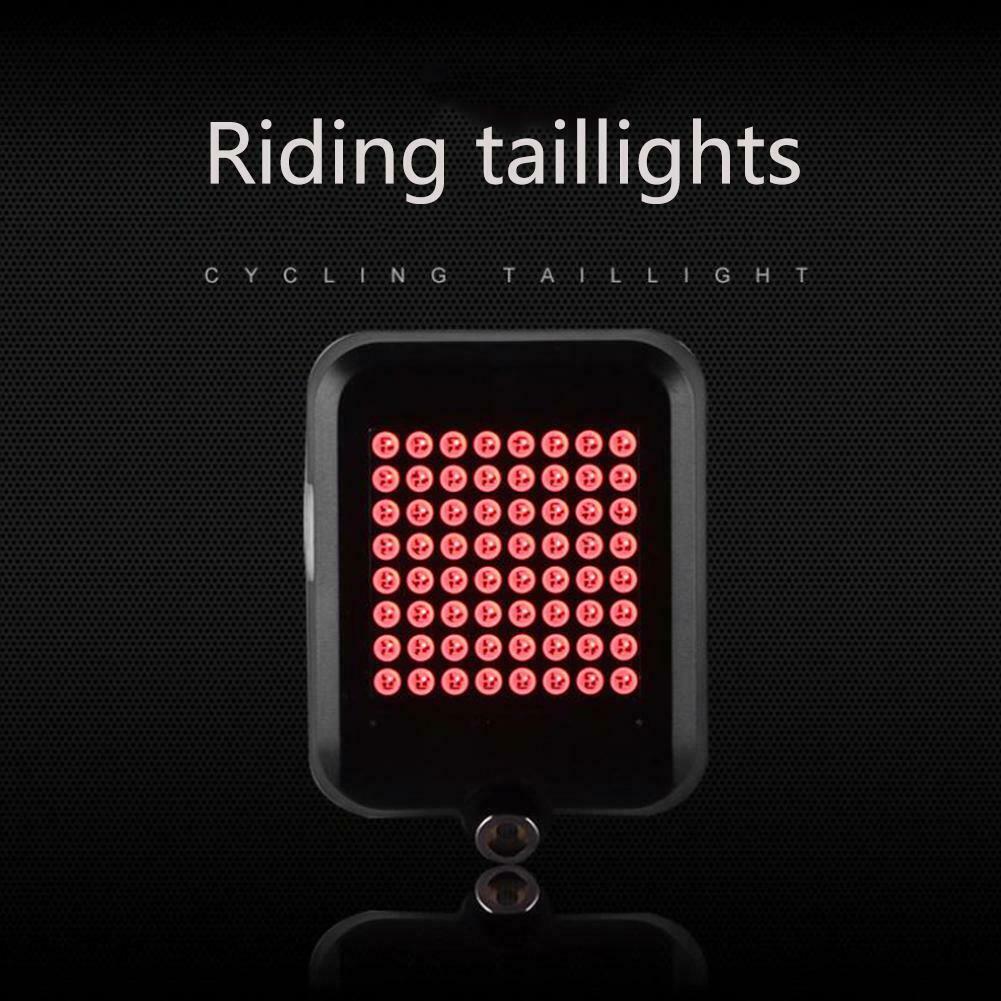 64 LED Bicycle Automatic Direction Indicator Taillight Safety Warning Rear L A#S
