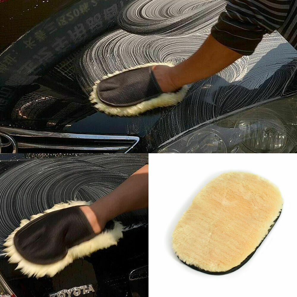 Wonderful Super Soft Lambswool Car Wash Mitt Deep Pile Cleaning Glove Wash Tool