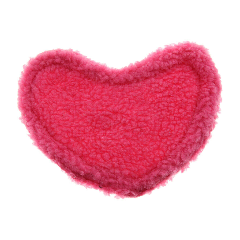 2 Pcs Small Pet Hamster Guinea Pig Warm Bed Heart Shape Sleep Mat Rose Red