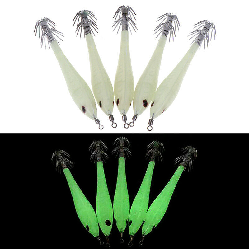 5PCs luminous shrimp fishing lures squid baits  night lures fishing tackl.l8