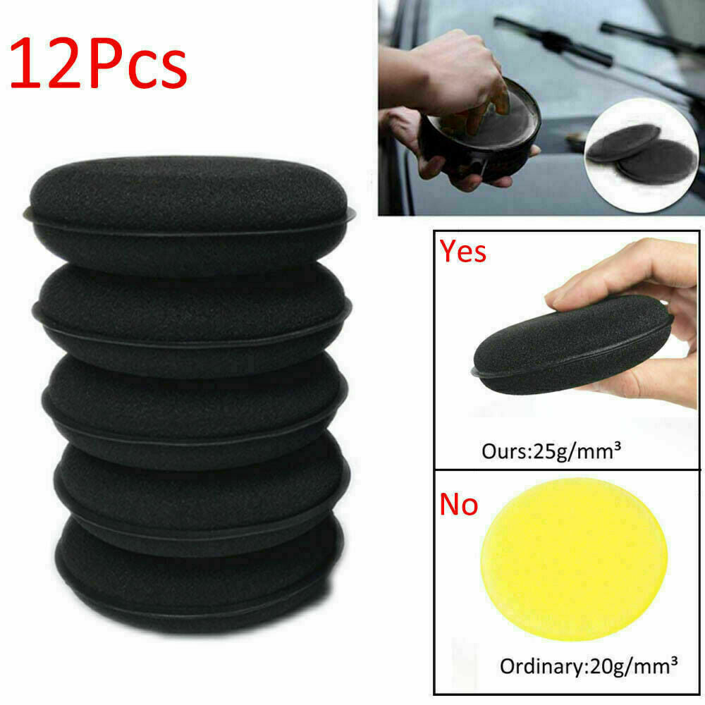 12x Microfiber Foam Sponges Polish Wax Applicator Pads Car Home Cleaning Tools