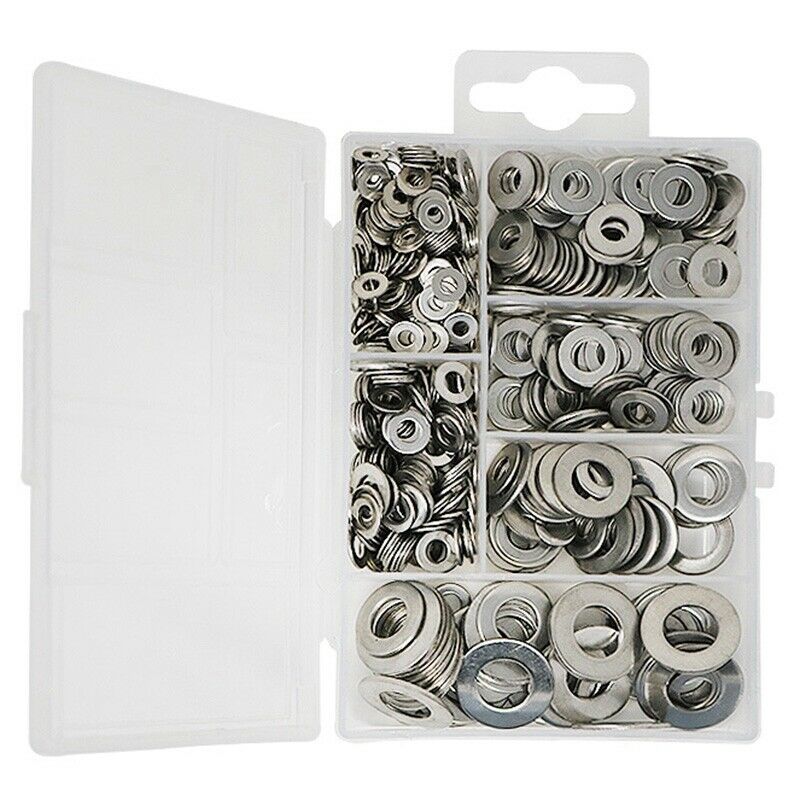 1X(660 Pcs/Set M3 M4 M5 M6 M8 M10 Washer Sps Stainless Steel Flat Washer Pla4N6)
