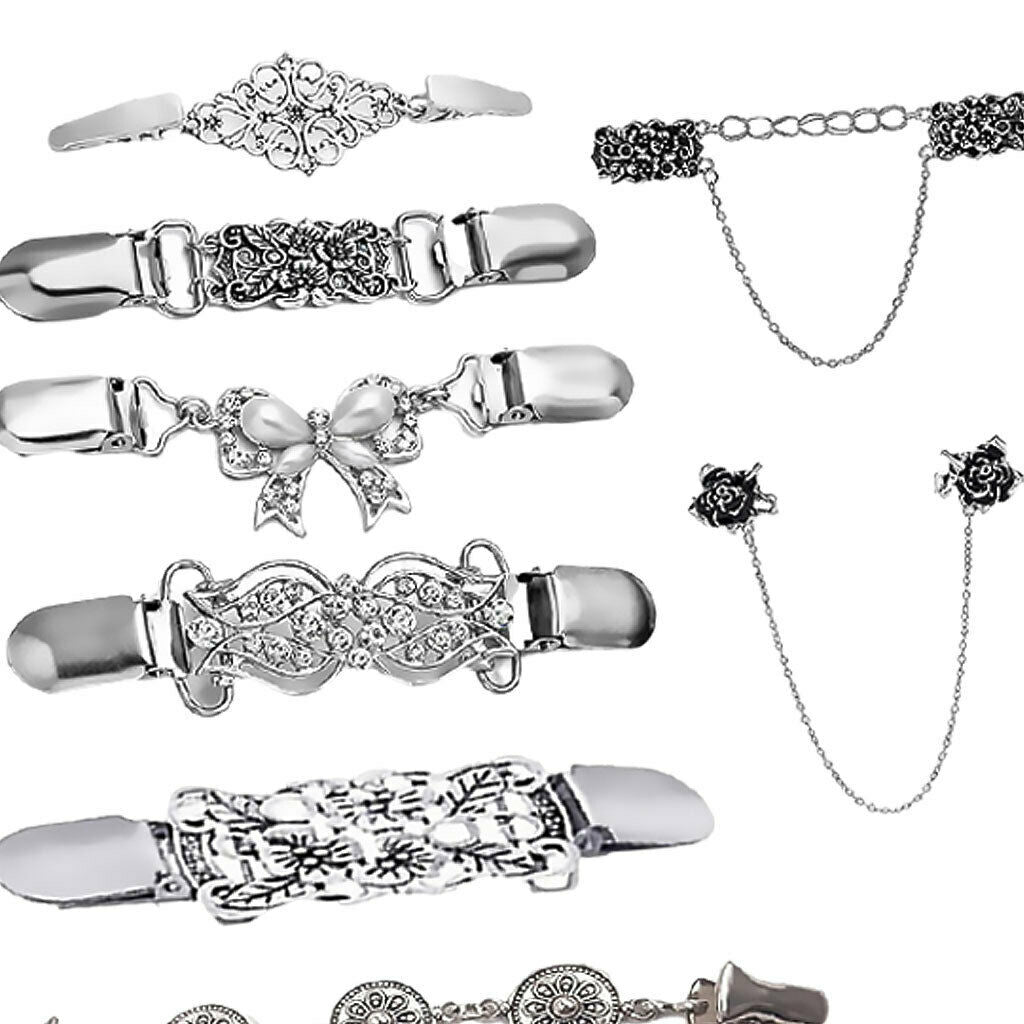 Sweater Clips Shawl 8 Styles Shawl Chain Clips Brooches for Formal Occasion