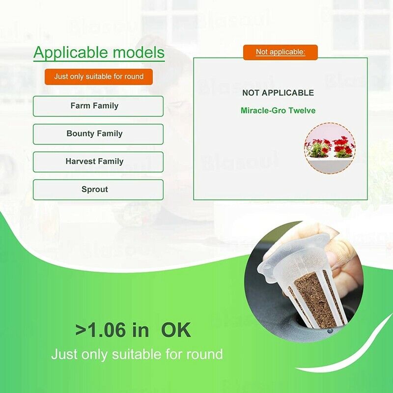50 Plant Baskets, Pod-Shaped Plastic Slotted Net Plant Cups, Suitable for AeF8T7