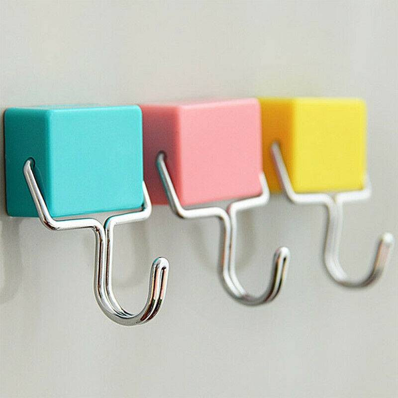 1 PC Strong Magnet Magnetic Sticky Hook Non Trace Stick On Fridge Door Kitchen