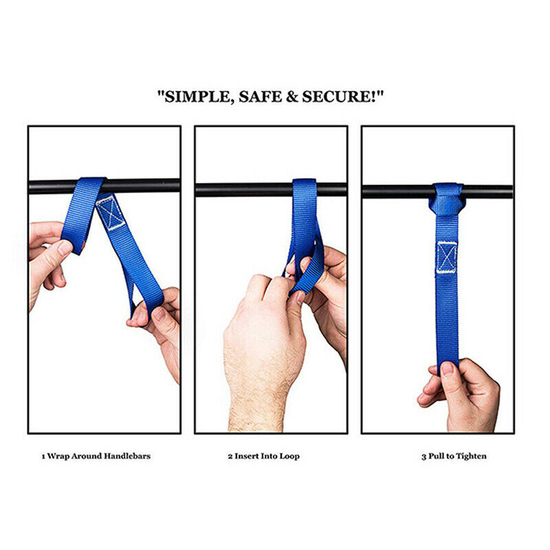 1X Soft Loop Tie Down Straps Ratchet Towing Cargo ATV UTV Motorcycle 600L.l8