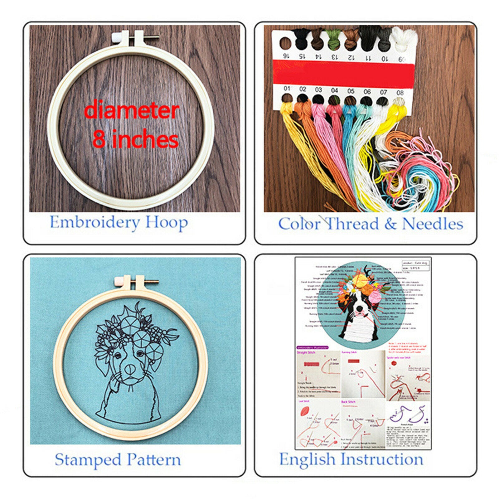 Embroidery set for beginners DIY cross stitch handicrafts red border
