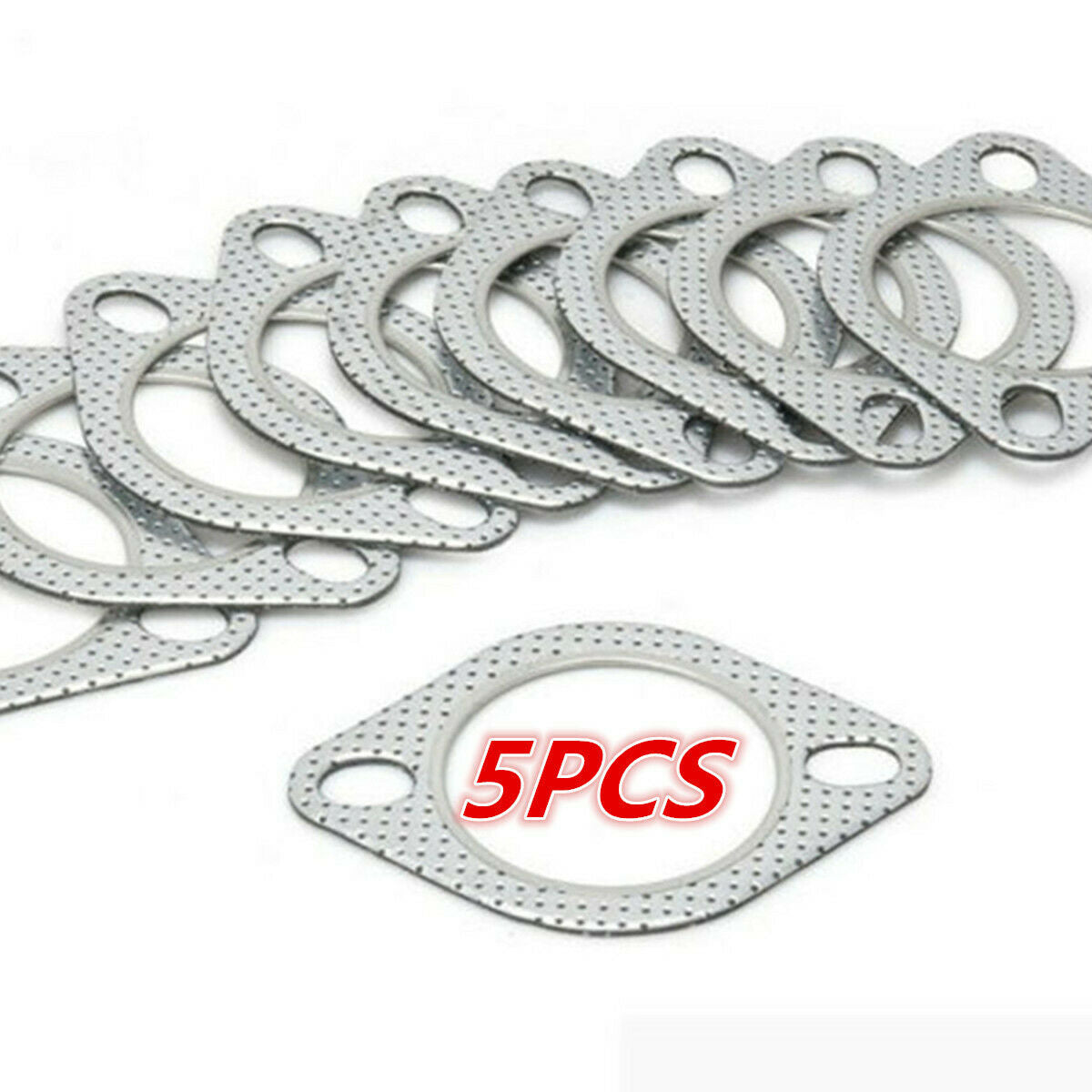 5 PCS  New 2.5" 2-Bolt Durable Exhaust Gasket Turbo/Header Down/Dump Pipe Flange