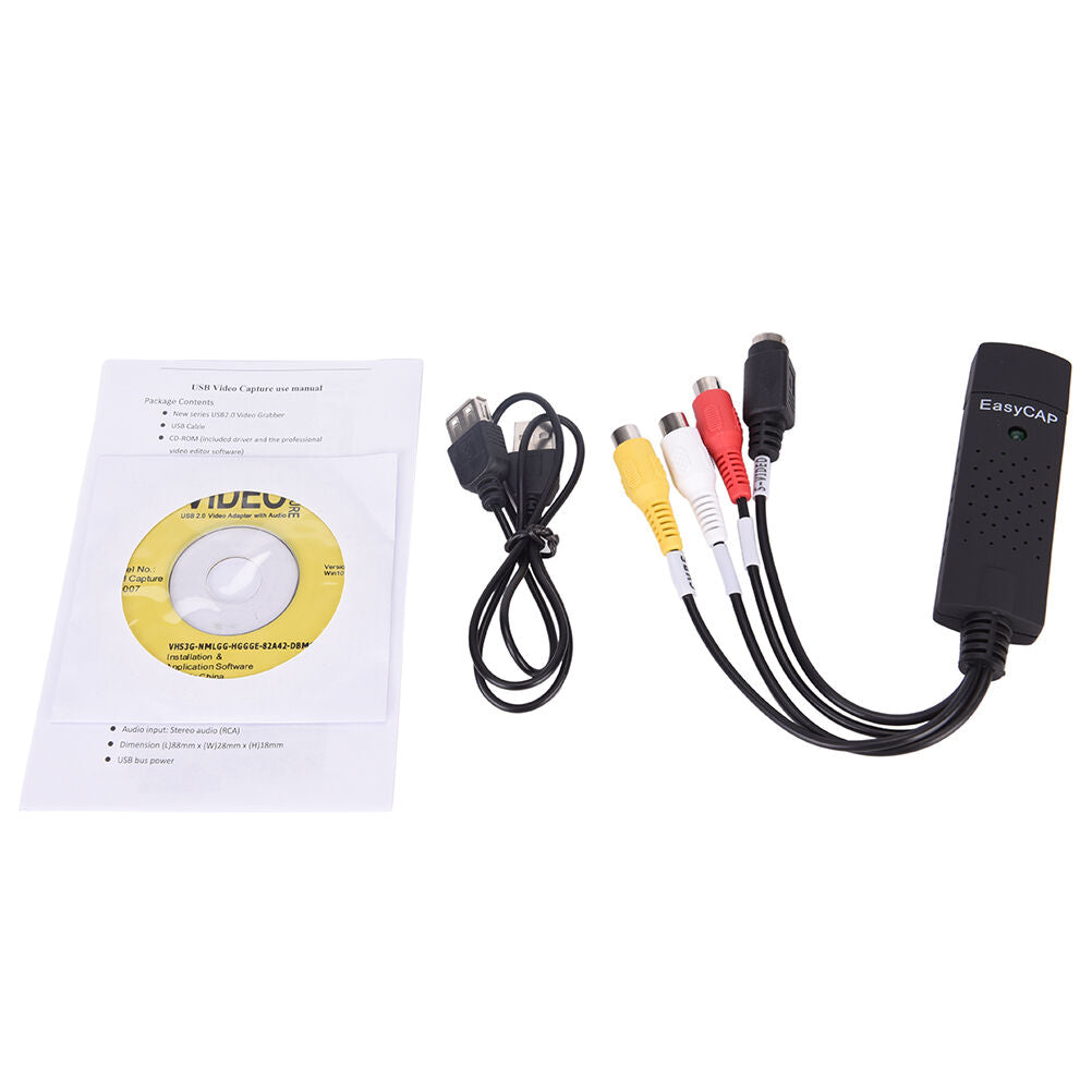 Easycap USB 2.0 TV Video Audio VHS to DVD HDD Converter Capture Card M&C Lt