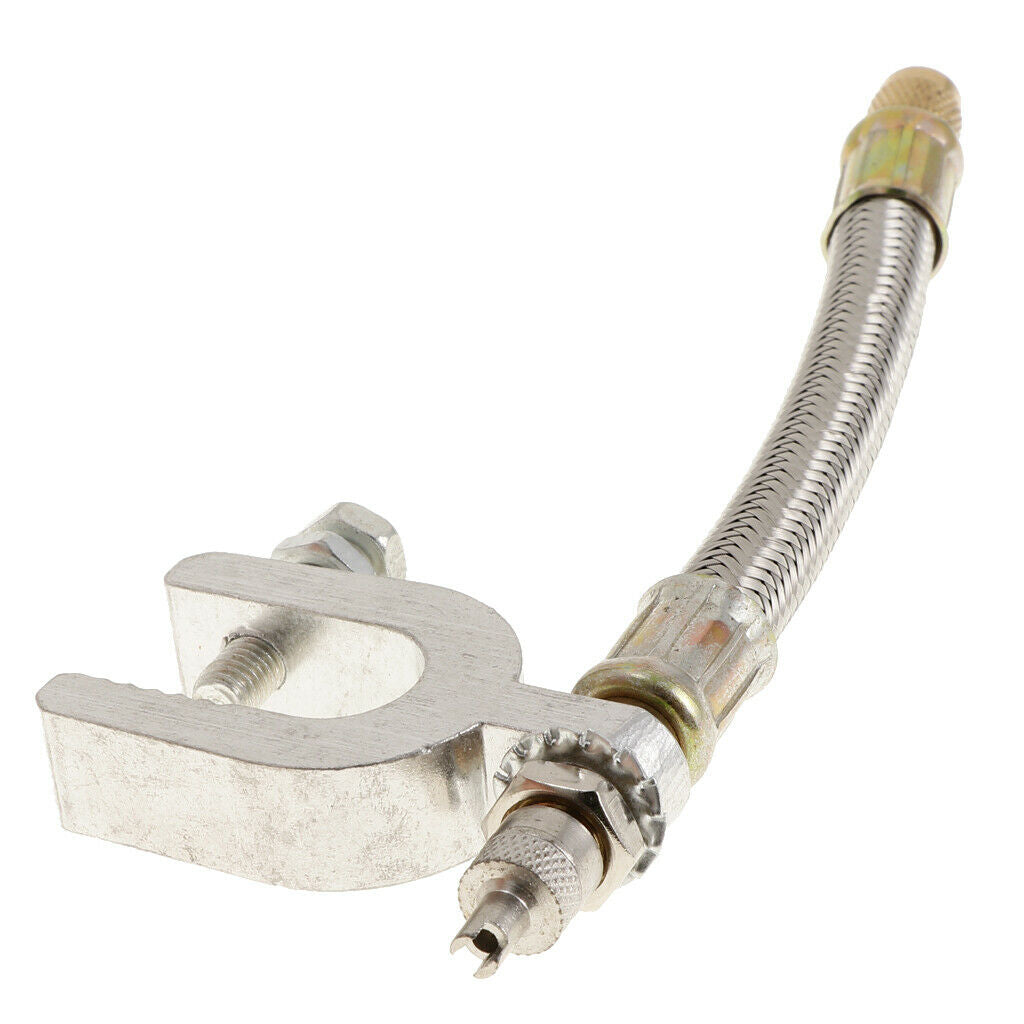 MagiDeal stainless steel tire valve extension adapter with aluminum clamp