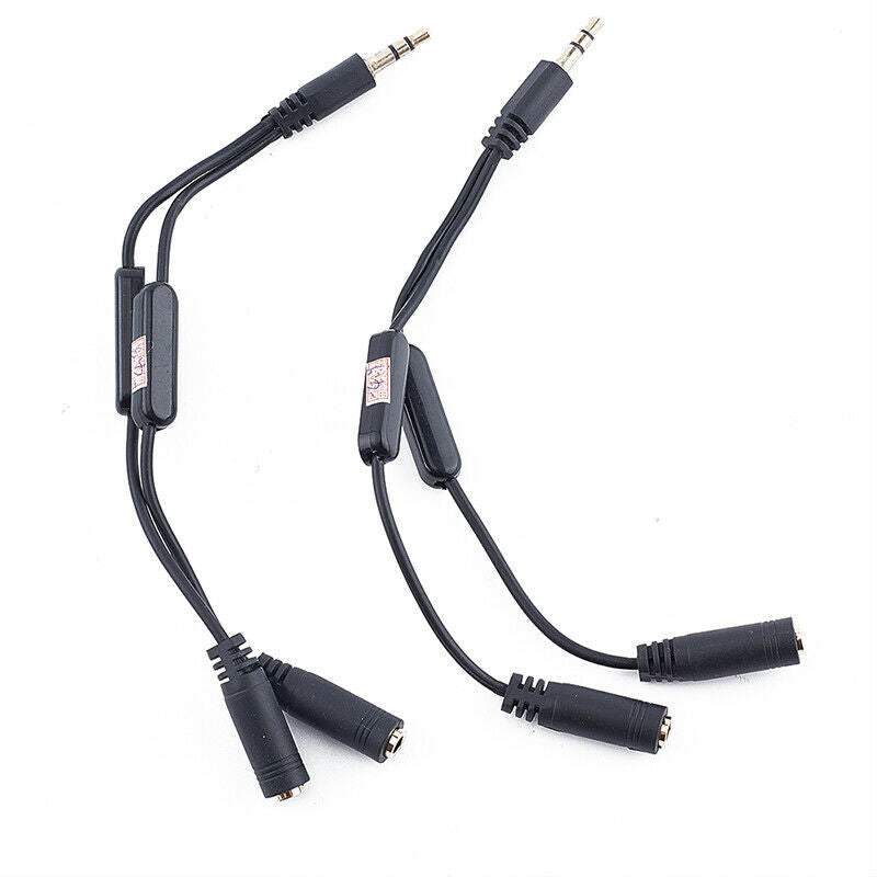 3.5mm 1Male to 2 Female  Stereo Audio cable Y Splitter Adapter Volume Con.l8