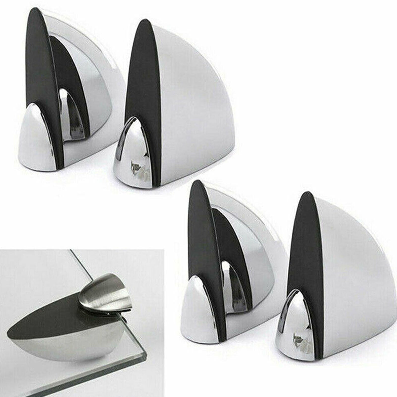 4Pcs Polished Chrome Glass Shelf Support Clamp Brackets Set Bathroom For Shelves