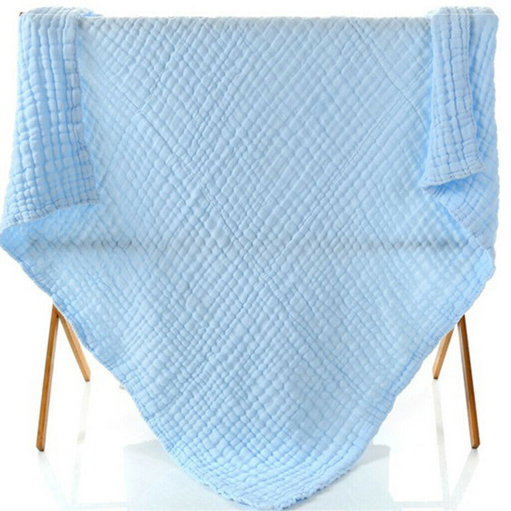 Soft Baby Infant Newborn Cotton Gauze Bath Towel Bathing Cloth Blue