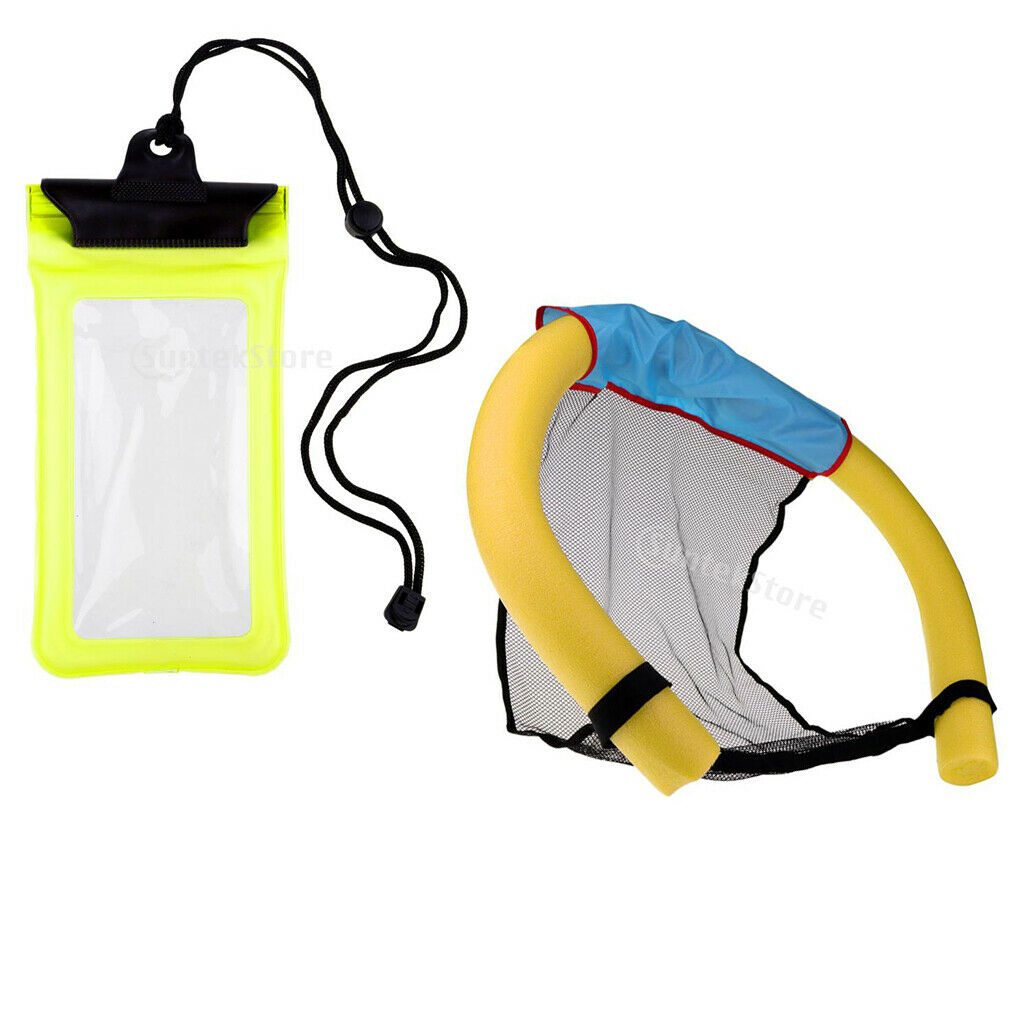 Swimming Pool Seat Chair And  Yellow Phone Dry Bag Waterproof Cellphone Case