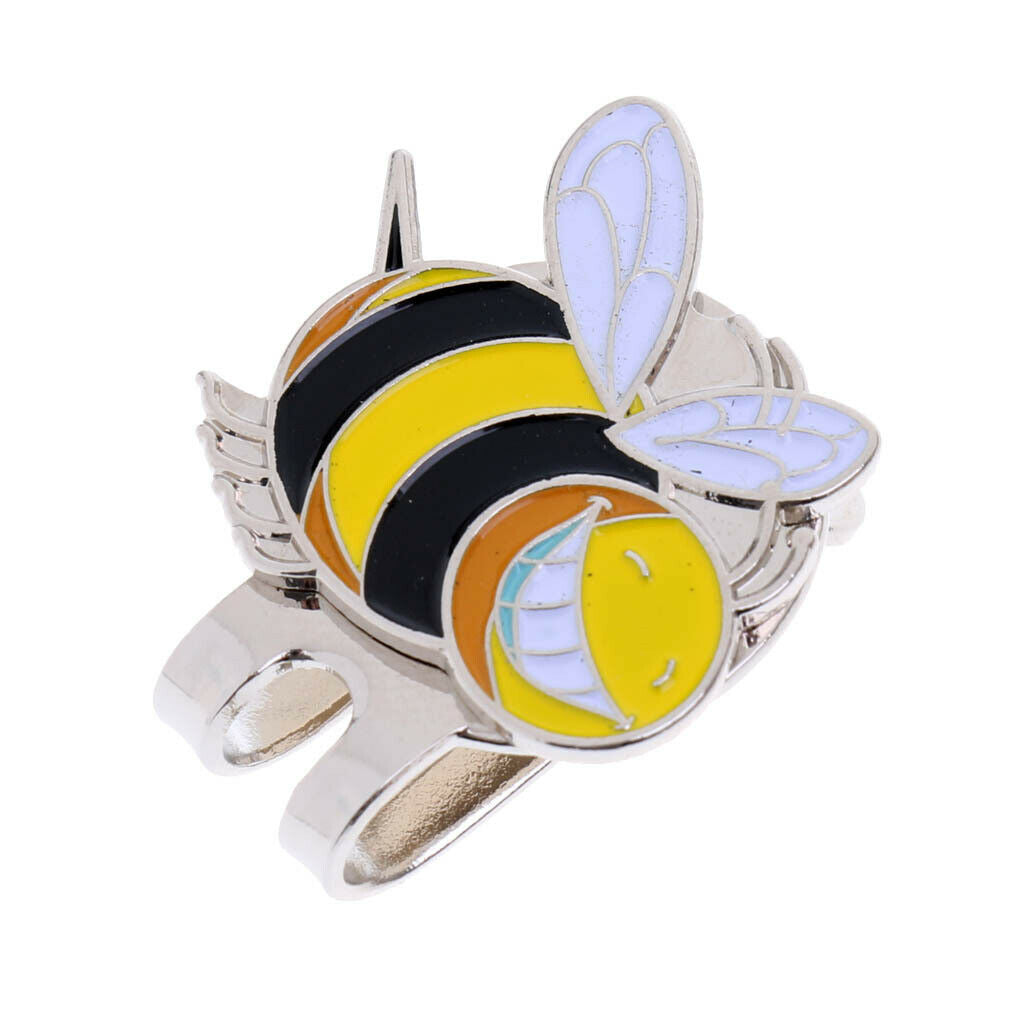 Alloy Hat Clip with Magnetic Removable Golf Ball Marker Little Bee Pattern