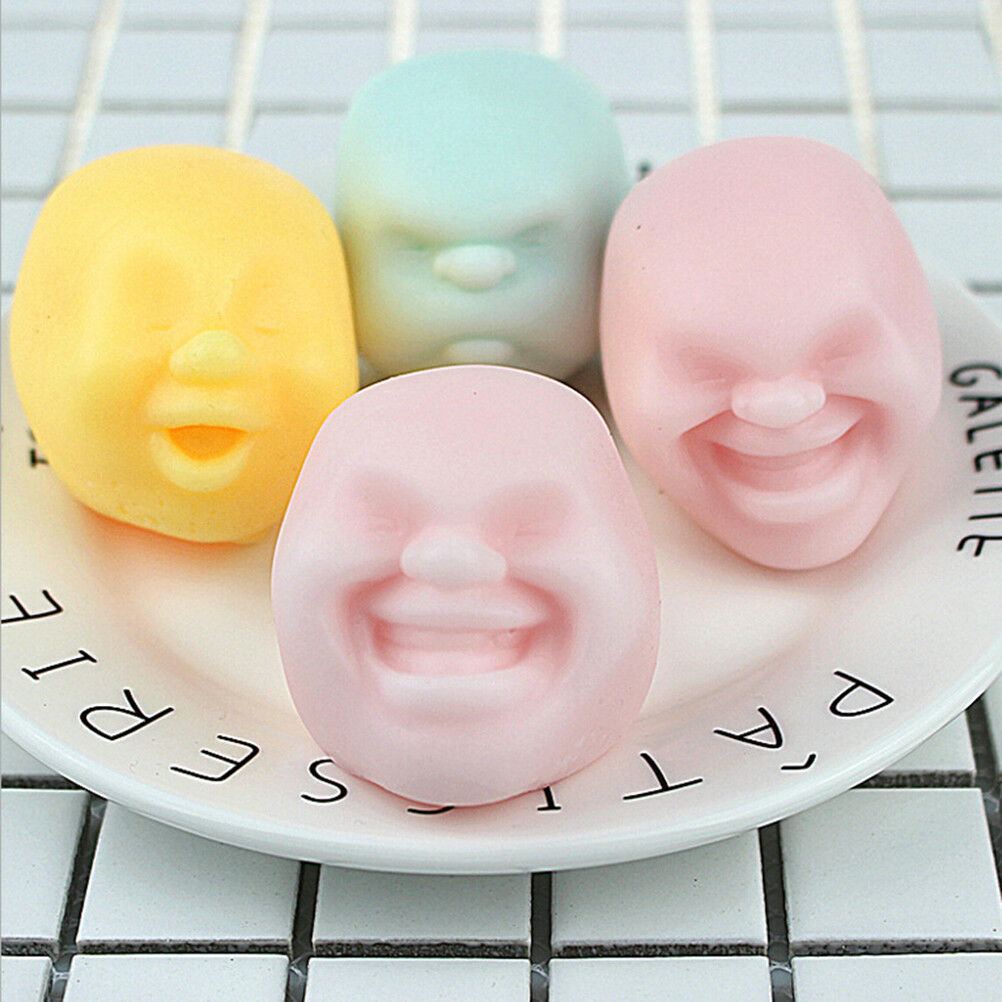 Stress Pressure Reliever Anti-stress Squeeze Face Balls Toys Gifts .l8