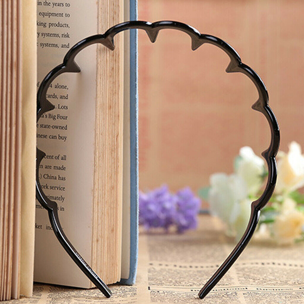 2 Pieces Women's Girls Ladies Plastic Hair Band Comb Hoop with Deep Teeth