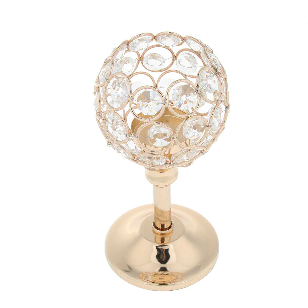 European Style Mosaic Candle Holder Moroccan Candlestick for Wedding Golden- S
