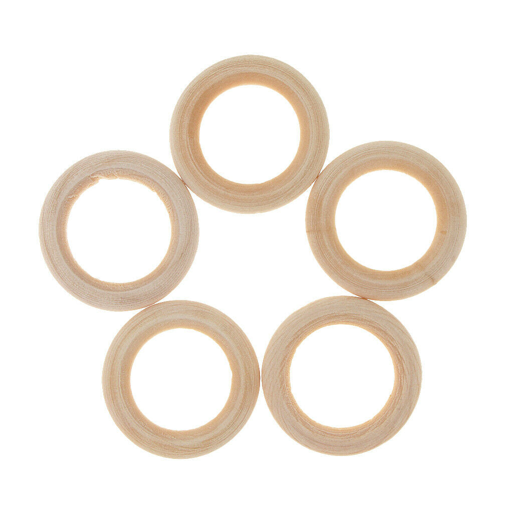 20x Wooden Linking Ring Natural Blank Wood Loop Craft Pendant Connector DIY 30mm