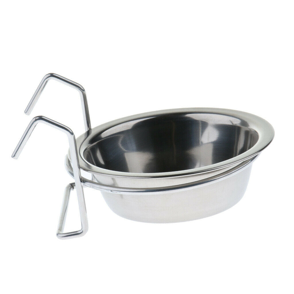 Bird Parrot Feeder Water Food Cup Hanging Bowl Dish Cage Accessories