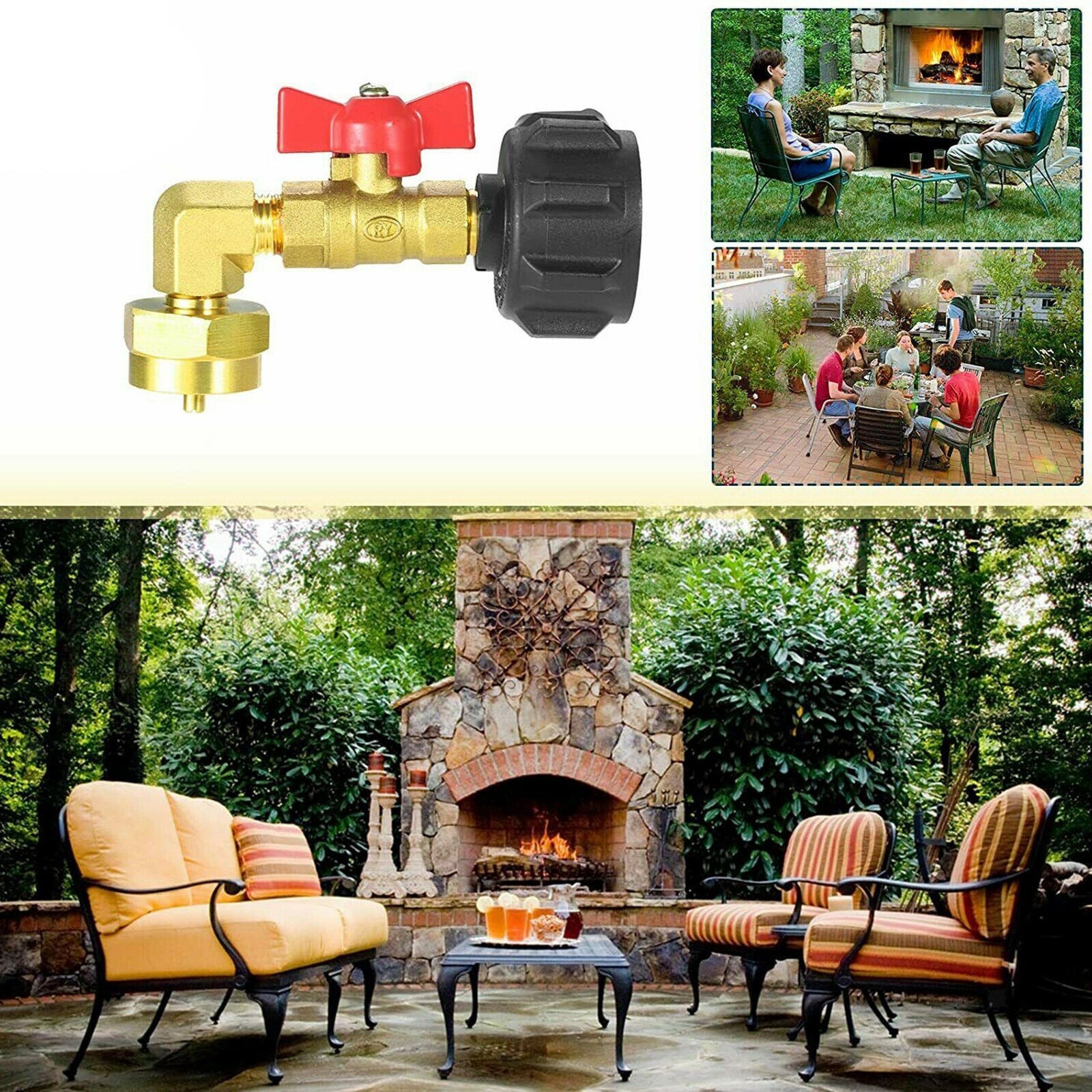 QCC1 Propane Refill Elbow Adapter Coupler with ON-Off Control Valve for BBQ