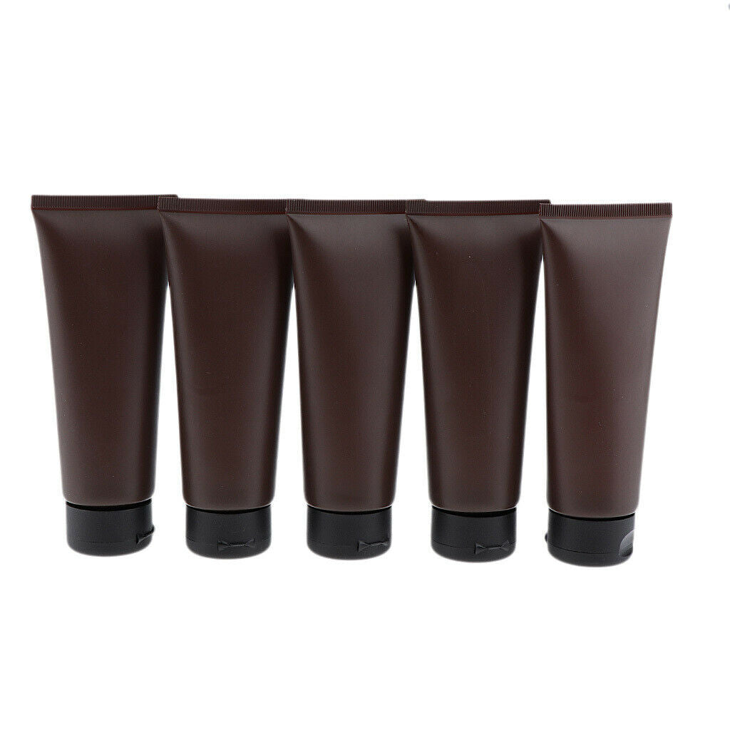 5 Pieces 100ml Soft Flip   Plastic Empty Squeeze Tube Cosmetic Face Wash Gel
