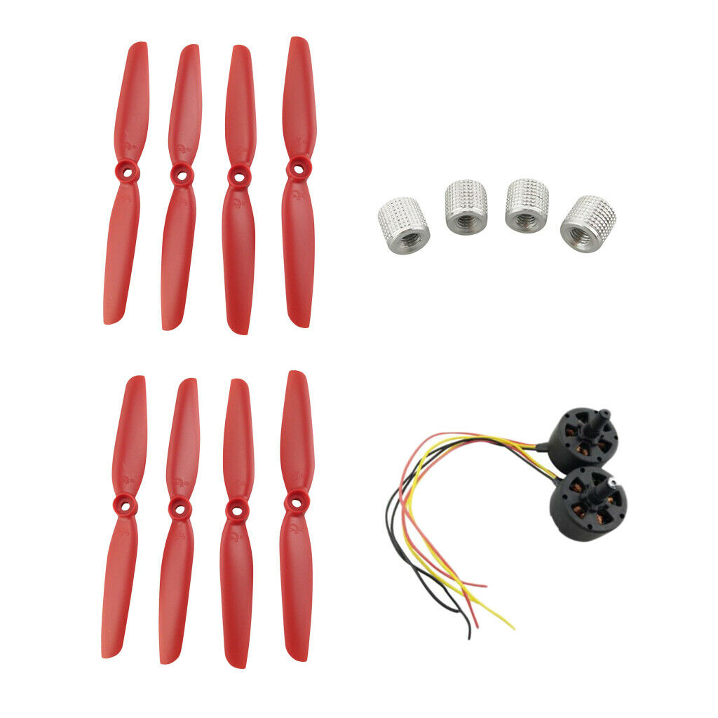 Propellers+Motors+Blade Prop   for MJX B8 B6 B6F B6FD RC Drone Parts Red