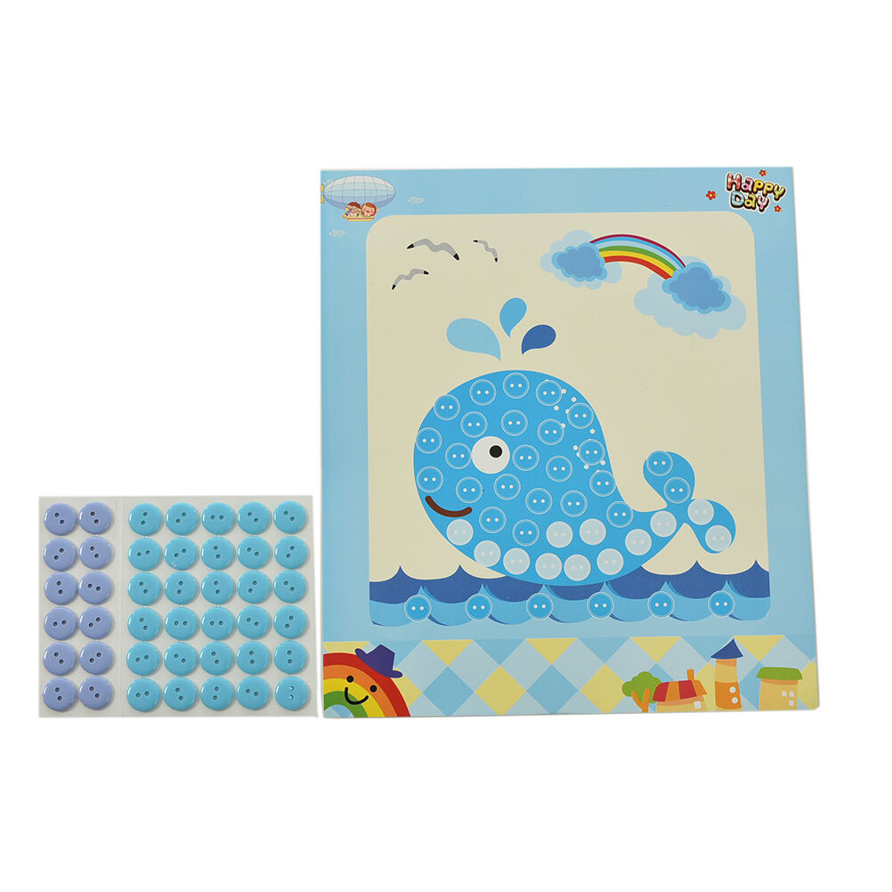 1 Pcs DIY Button Drawing Painting Interactive Material Kids Educational To.l8