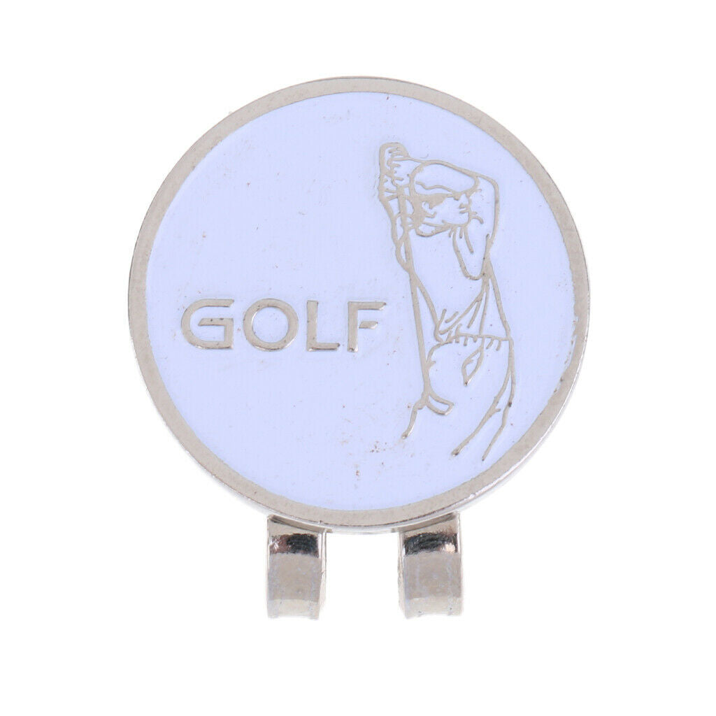 Sturdy Golfer Magnetic Hat Clip Golf Ball Marker for Golf   Visor, White