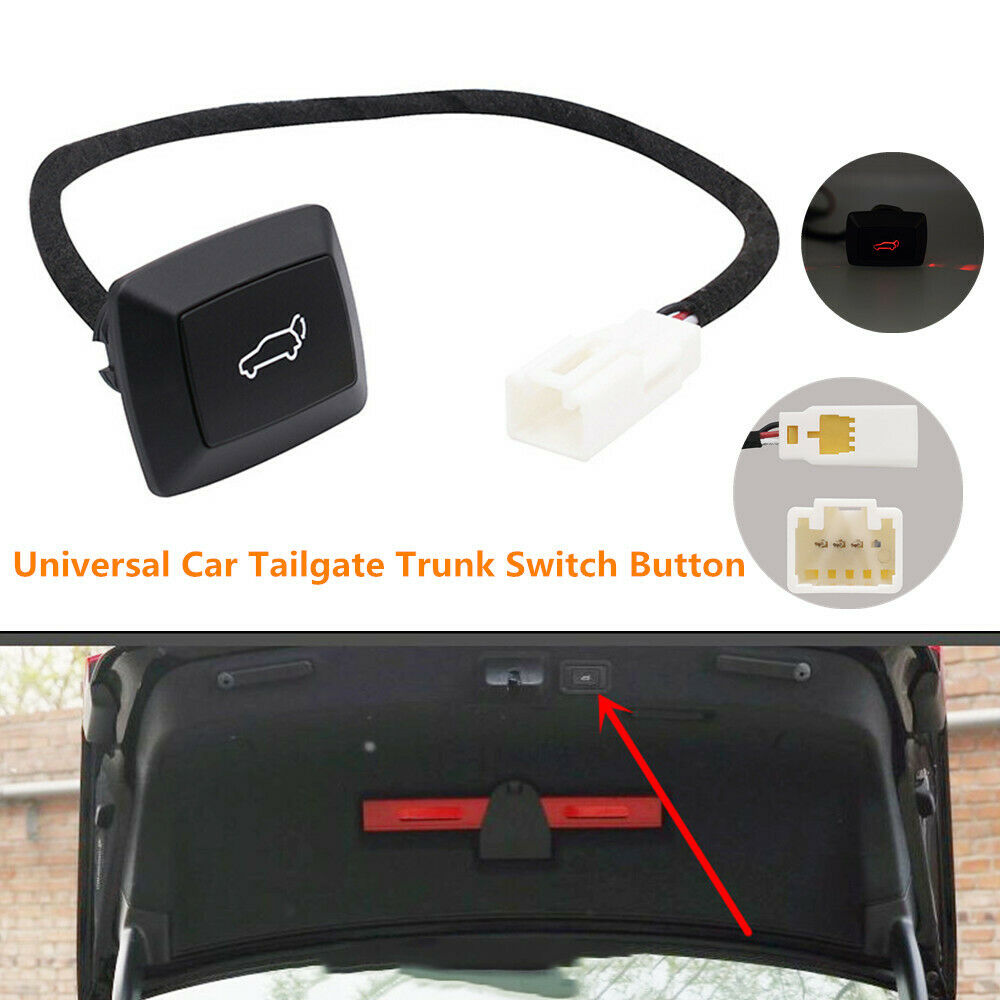 Car Rear Trunk Lock Door Electric Tailgate Trunk Release Switch Button Red Light