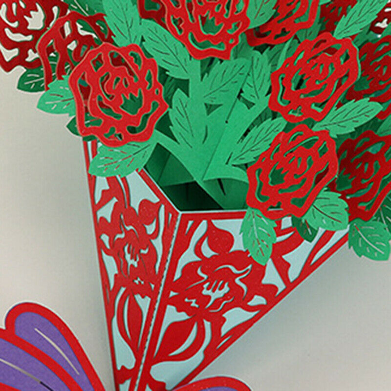 Rose Bouquet Greeting Card, Message Card, Birthday Card, Appreciation Wedding HN