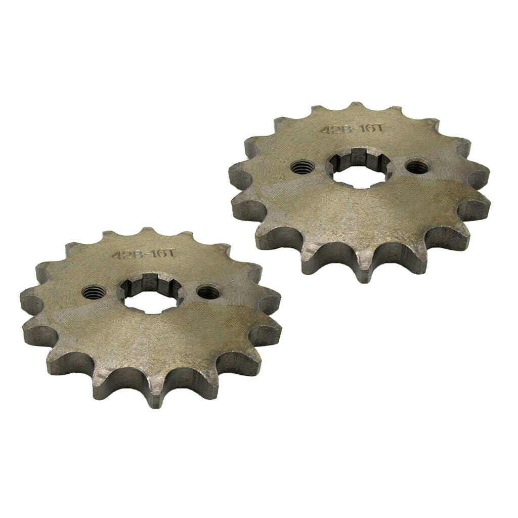 2x 16T Teeth 17mm 428 Chain Front Sprocket Cog Pit Quad Dirt Bike ATV Buggy