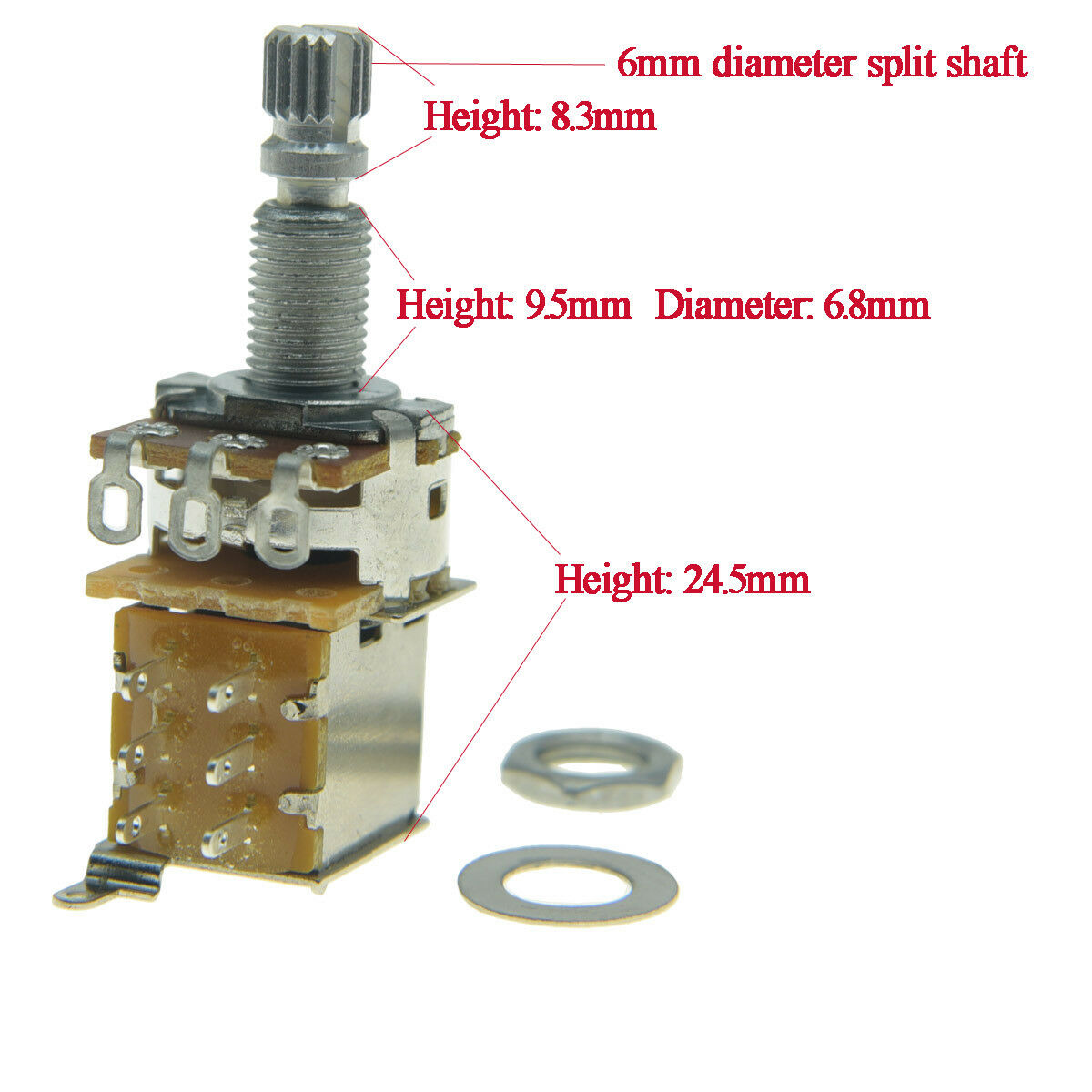 A250K Guitar Bass Push Push Pot(No Pull Anymore)Guitar Potentiometer