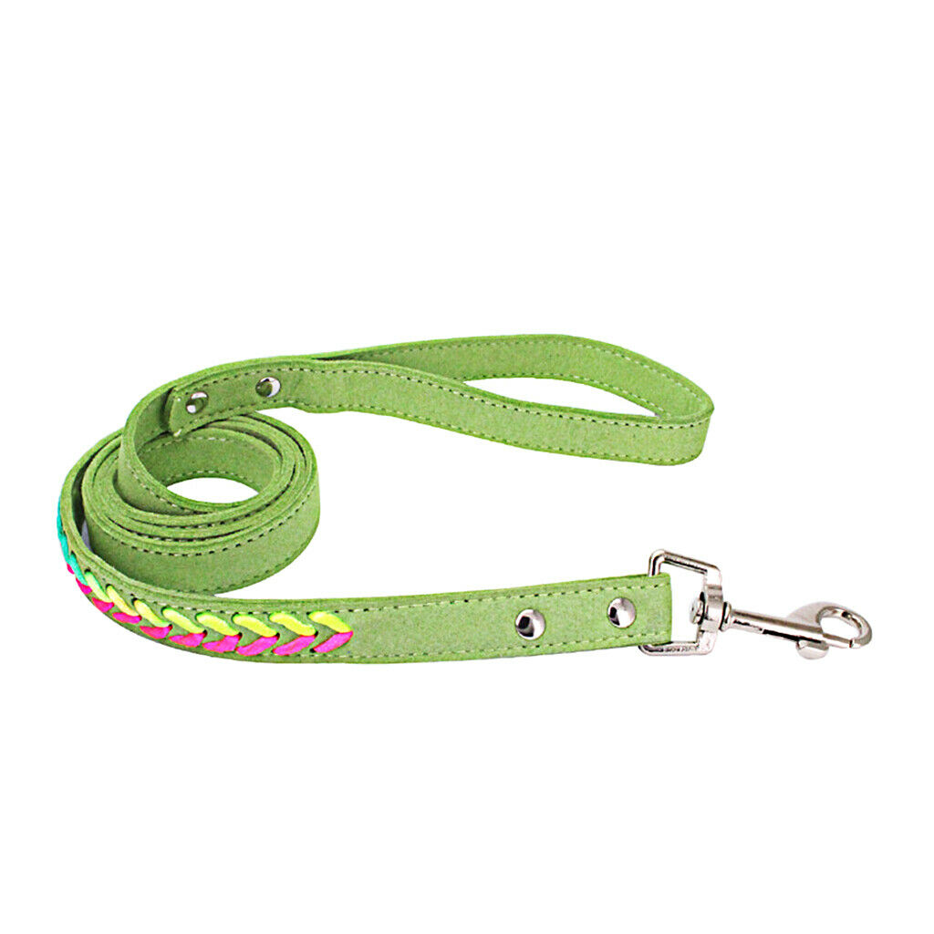 Colorful Weave Pet Dog Leash Leads Walking Traction Rope Cord Light Green S