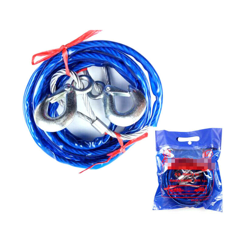 4 Meters Car Grab Hook Emergency Wire Tow Rope Universal 5 Tons Bearing Capacity