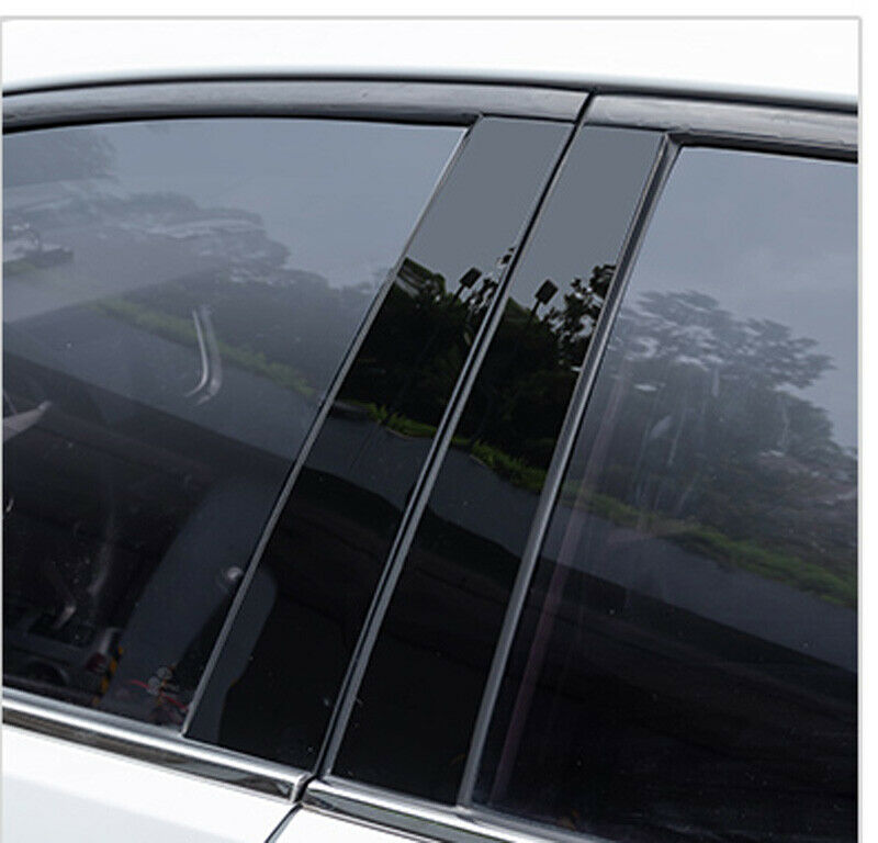 6x Black Window Pillar Posts Set Cover Door Trim For Hyundai Elantra 2019-2021
