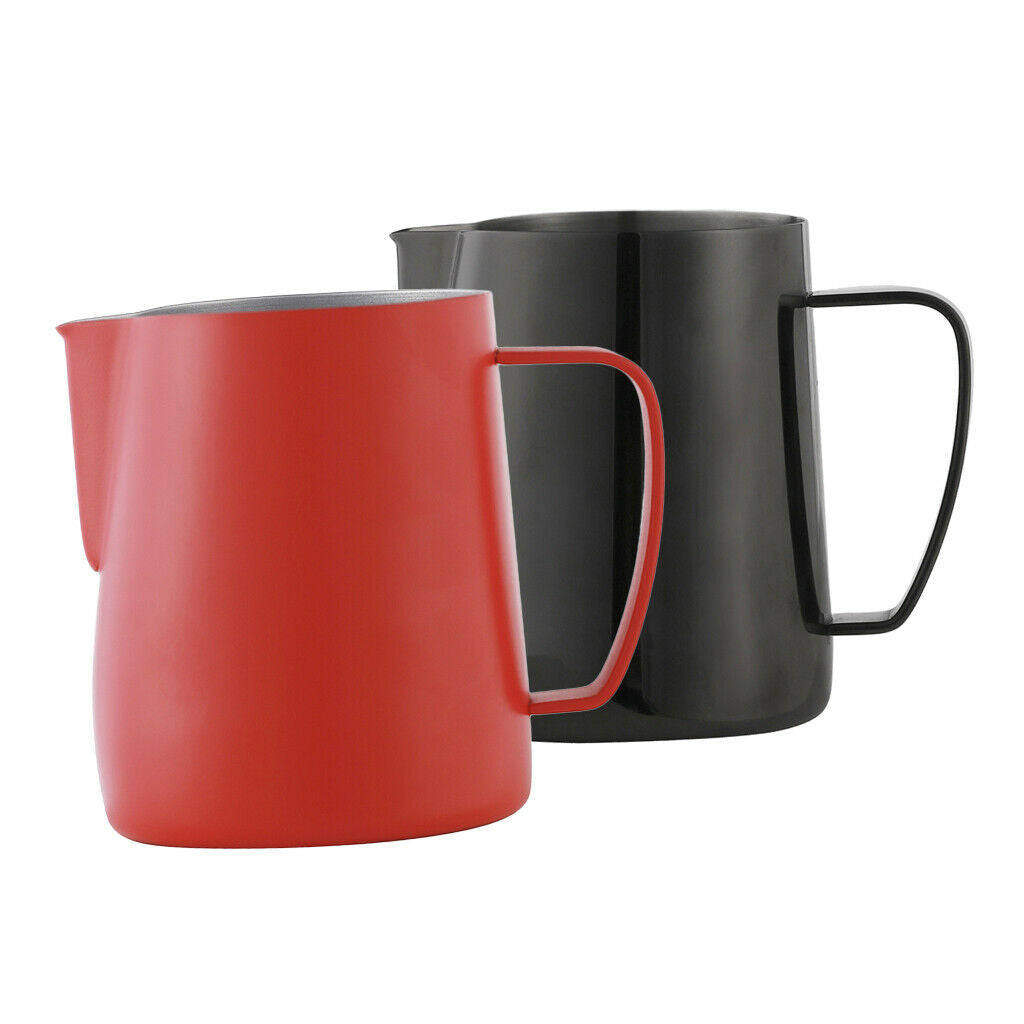 Set of 2 Milk Frothing Pitcher, Stainless Steel Frothing Cup - Perfect for Home